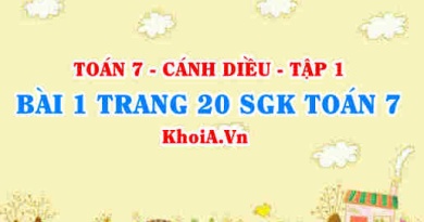 Bài 1 trang 20 SGK Toán 7 tập 1 Cánh Diều